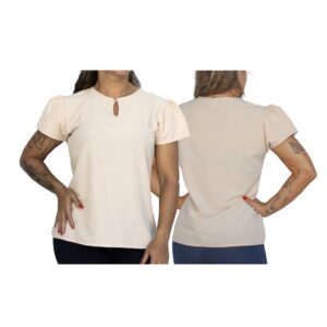 Blusa Social Crepe Bordado