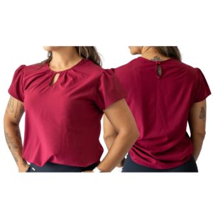 Blusa Social Crepe Bordado