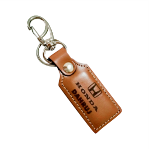 CHAVEIRO EM COURO MARROM MOSQUETÃO R-CH11 PERSONALIZADO - ARTES VISUAIS