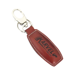 CHAVEIRO EM COURO MARROM MOSQUETÃO R-CH21 PERSONALIZADO - ARTES VISUAIS